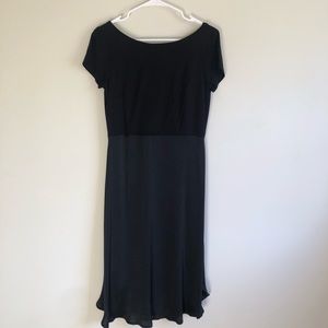 Loft tshirt midi dress mixed media size 6 black
